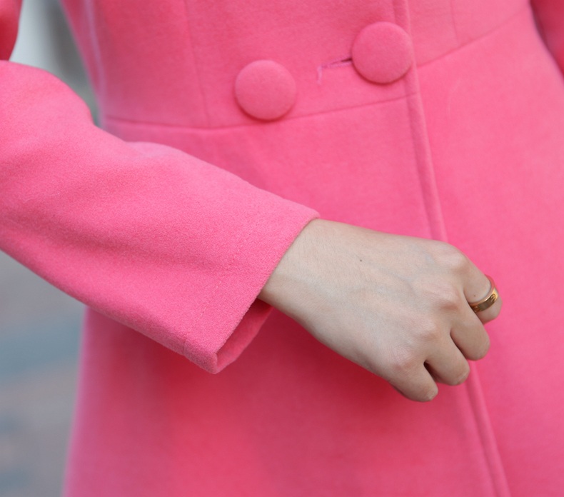 พรีออเดอร์ - เสื้อโค้ทผ้าวูลกันหนาว Pre - CT670 (สีชมพูบานเย็น)