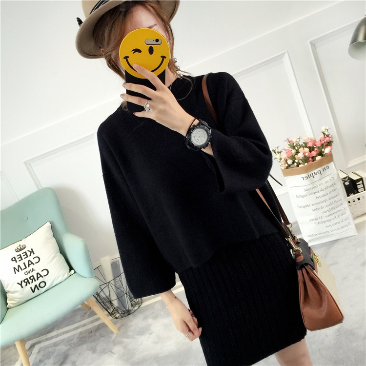 พรีออเดอร์ - เดรสไหมพรม Pre - DT155 (สีดำ)