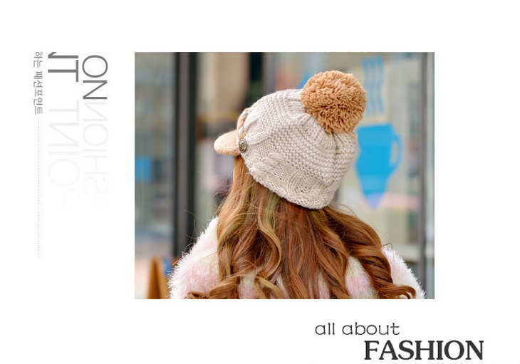 พรีออเดอร์ - หมวกไหมพรม Pre - HT612 (สีครีม)