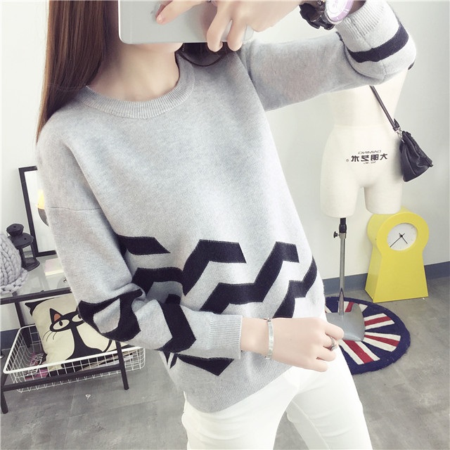 พรีออเดอร์ - เสื้อไหมพรมแฟชั่น Pre - ST621 (สีเทา)