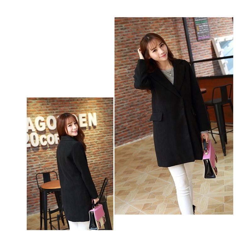 เสื้อโค้ทผ้าวูลกันหนาว Pre - CT646 (สีดำ)