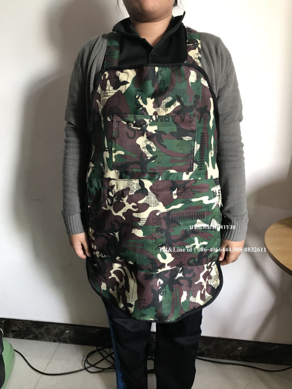ผ้ากันเปื้อนลายทหาร