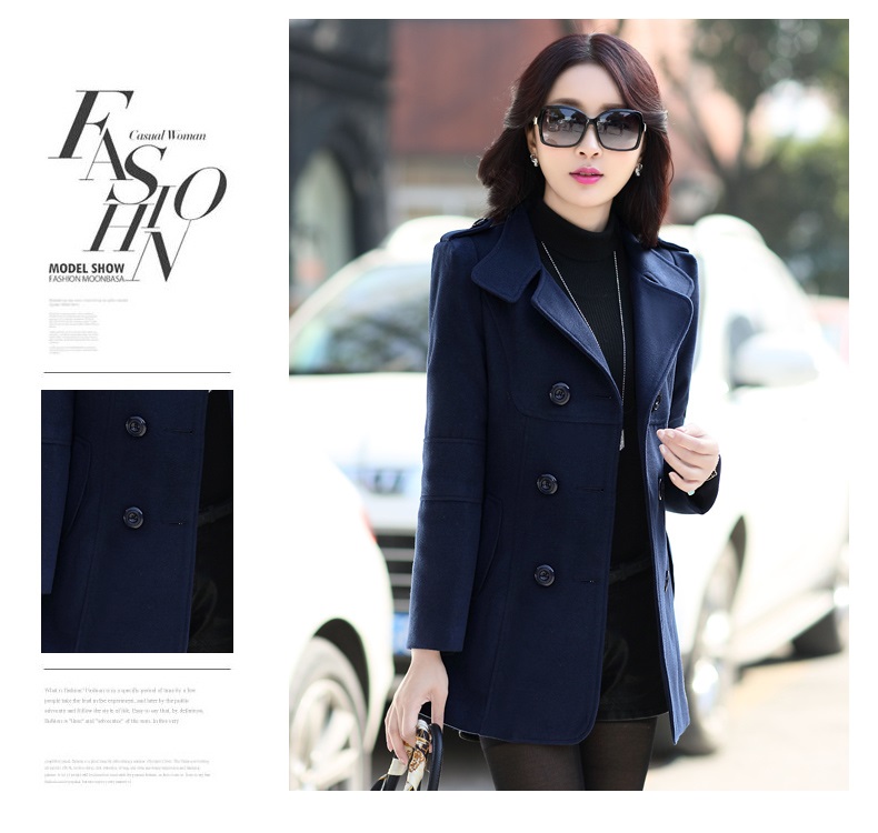 พร้อมส่ง - เสื้อโค้ทผ้าวูล CT127 (สีกรม)