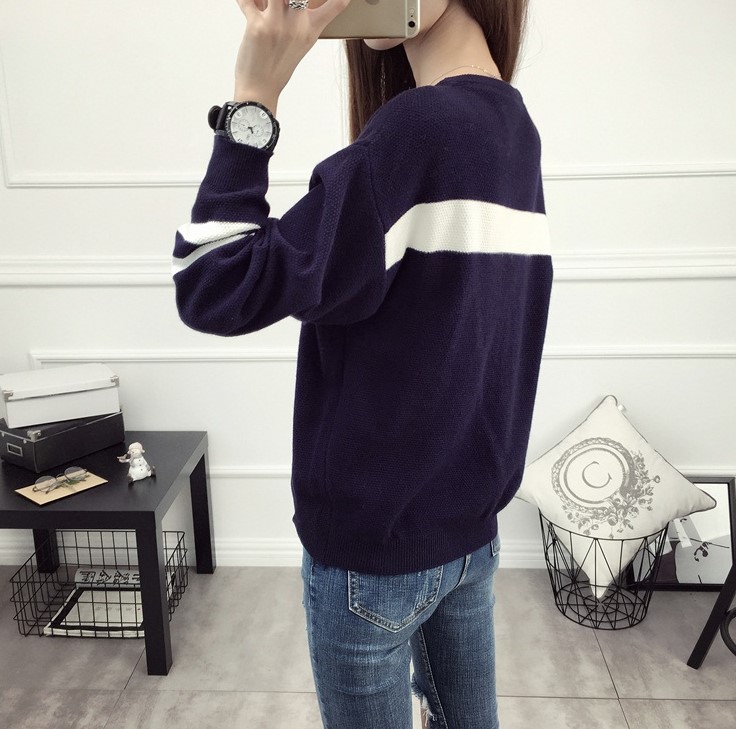 พรีออเดอร์ - เสื้อไหมพรมแฟชั่นแขนยาว Pre - ST792 (สีกรม)