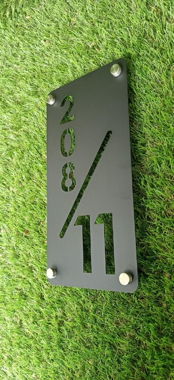 ป้ายเลขที่บ้าน แผ่นเรียบกัดกรดอ