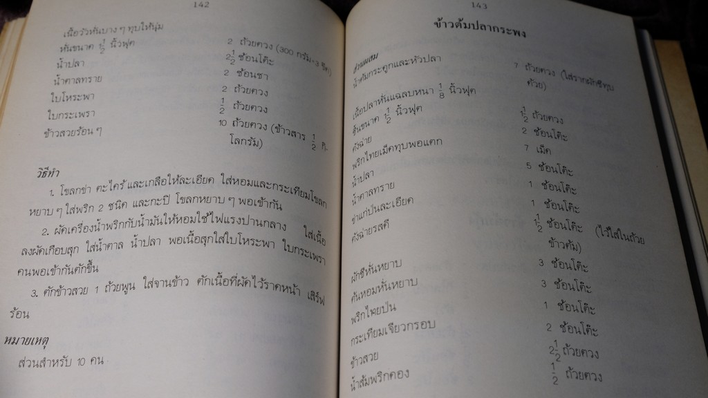 อาหารเเละขนมไทย โดย จรรยา สุบรรณ์ เล่ม 1 เเละ 2 (เล่มเล็ก)