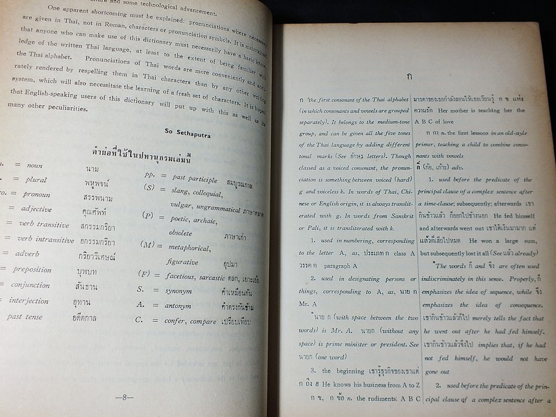 NEW MODEL Thai-English DICTIONARY by SO SETHAPUTRA ( 1'st Edition) ปกแข็ง 2 เล่ม ปี 1965