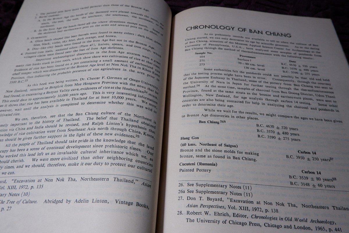 BAN CHIANG PREHISTORIC CULTURES by ศ..ชิน อยู่ดี พิมพ์ปี 1975