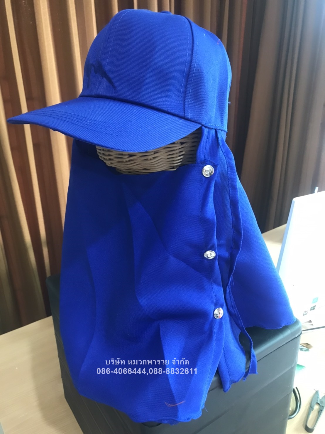 หมวกแก๊ปคลุมหน้า ขั้นต่ำ 100 ใบ