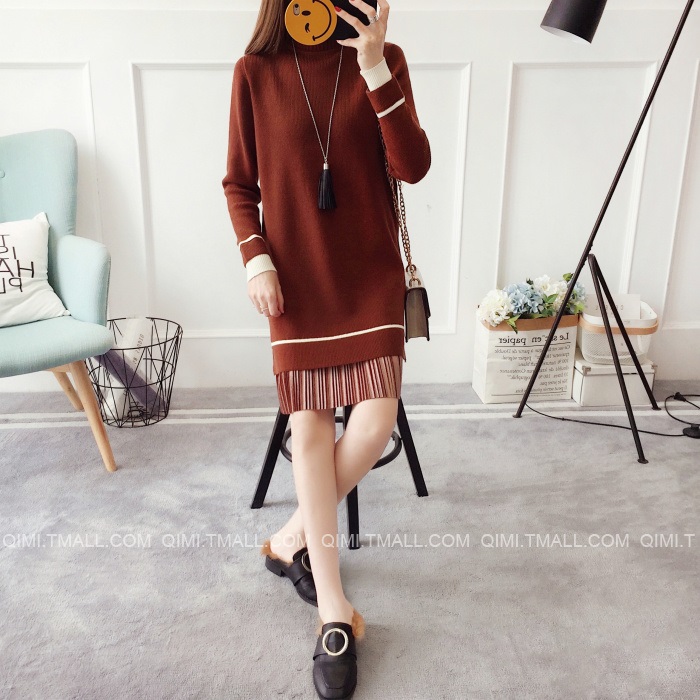 พรีออเดอร์ - เดรสไหมพรม Pre - DT110 (สีน้ำตาล)