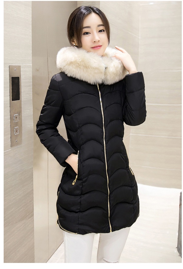 พรีออเดอร์ - เสื้อกันหนาวสไตล์เกาหลีบุนวม Pre - CT736 (สีดำ)