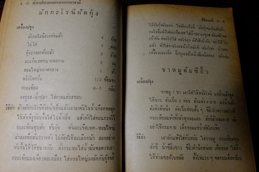 อาหารนานาชาติ โดย ศิริอนงค์ ปกแข็ง 463 หน้า ปี 2516