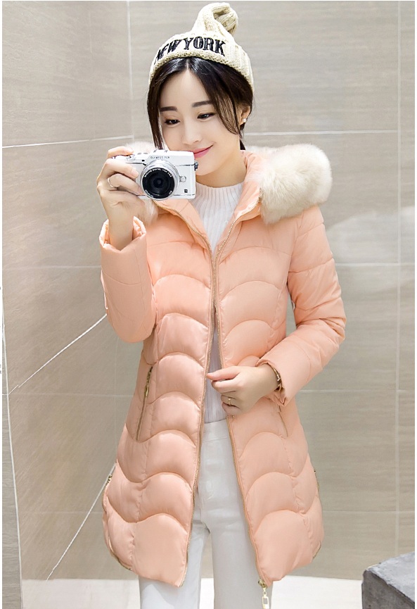 พรีออเดอร์ - เสื้อกันหนาวสไตล์เกาหลีบุนวม Pre - CT737 (สีโอรส)