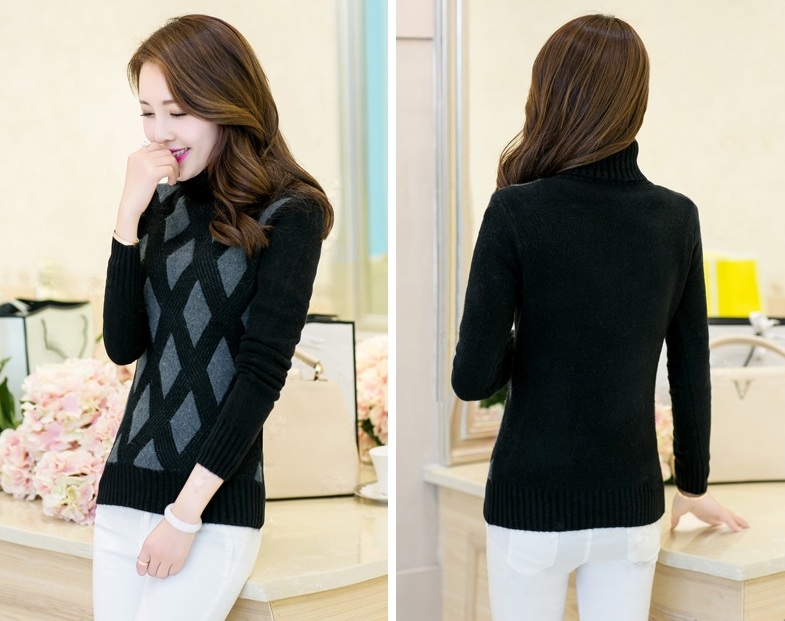 พรีออเดอร์ - เสื้อไหมพรมแฟชั่น Pre - ST628 (สีดำ)