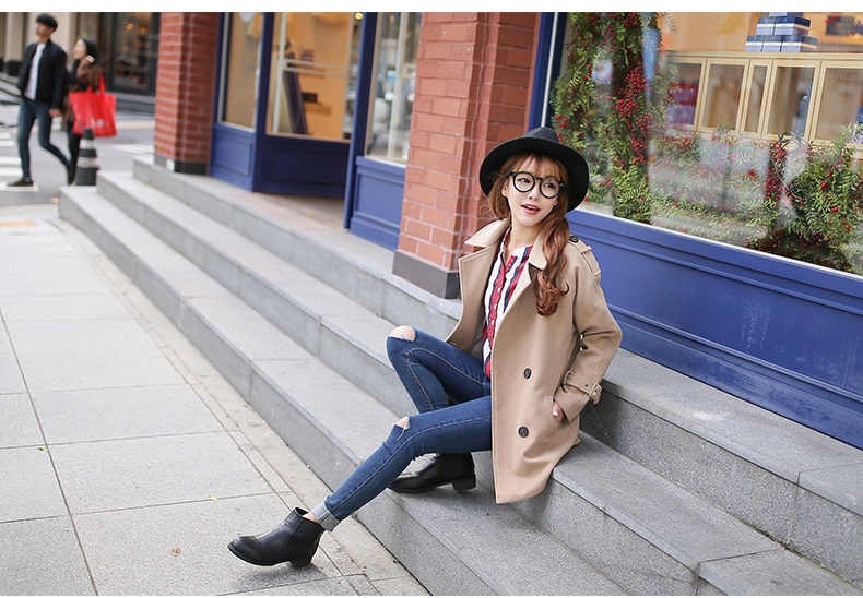 พรีออเดอร์ - เสื้อโค้ทผ้าวูลกันหนาว Pre - CT625 สีน้ำตาล