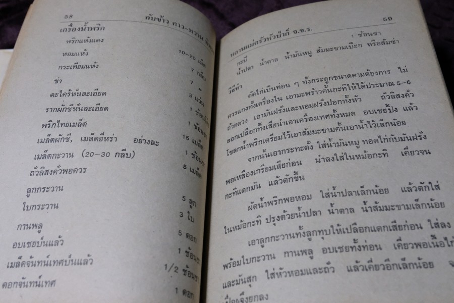 ตำรากับข้าว คาว-หวาน ทิพรส โดย หลานเเม่ครัวหัวป่าก์ จ.จ.ร. ปกเเข็ง 355 หน้า ปี 2521