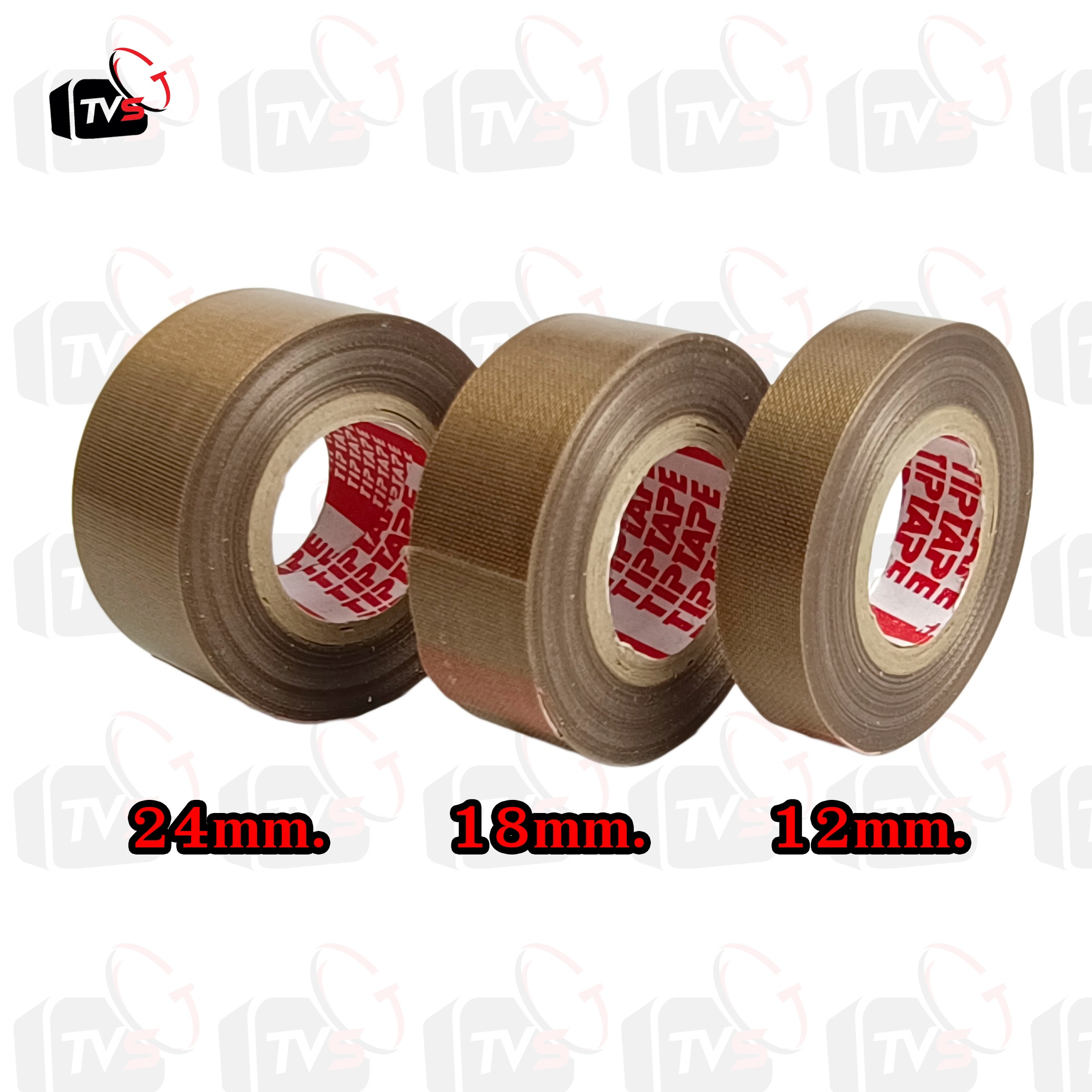 TIPTAPE เทปทนความร้อน เทฟล่อน Teflon Tape รุ่น NO.203 ยาว 10m กว้าง 12/18/24mm ทน -150 ถึง 260°C