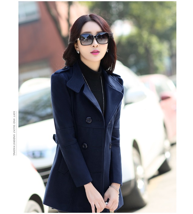 พร้อมส่ง - เสื้อโค้ทผ้าวูล CT127 (สีกรม)
