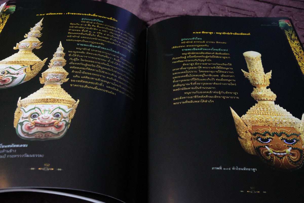 หัวโขน สัญลักษณ์เเห่งรามเกียรติ์ โดย นฤทธิ วัฒนภู หนา 144 หน้า ปี 2558