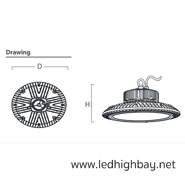 โคมไฮเบย์ LED 150w ยี่ห้อ EVE รุ่น New IU (แสงส้ม)