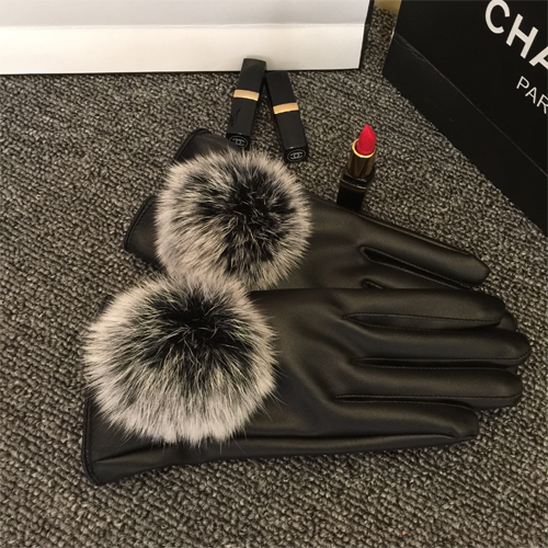 พร้อมส่ง - ถุงมือหนังทัชสกรีน GT130 (สีดำ)