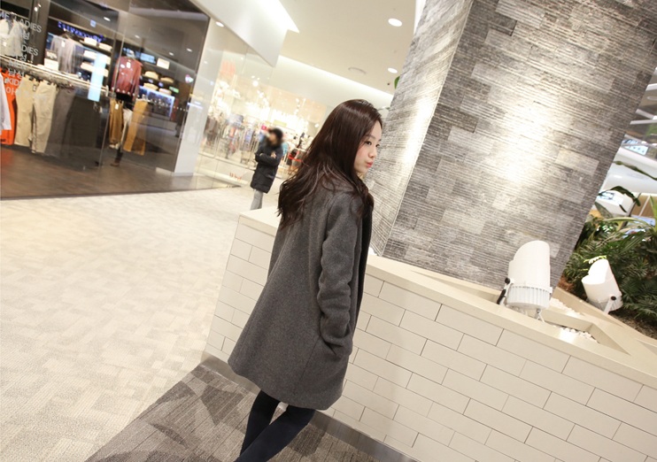 พรีออเดอร์ - เสื้อโค้ทผ้าวูลกันหนาว Pre - CT621 (สีเทา)