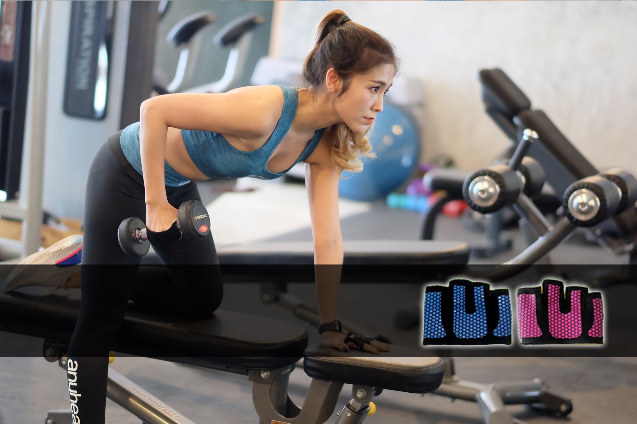 ถุงมือฟิตเนสครึ่งนิ้ว | anygym 2