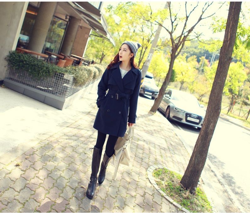 พร้อมส่ง - เสื้อโค้ทผ้าวูล CT166 (สีกรม)