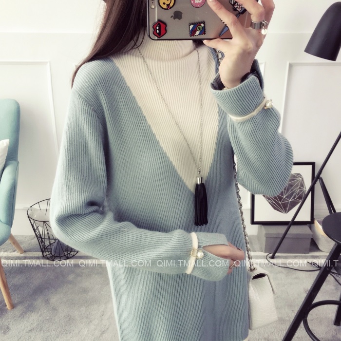 พรีออเดอร์ - เดรสไหมพรม Pre - DT115 (สีฟ้า)