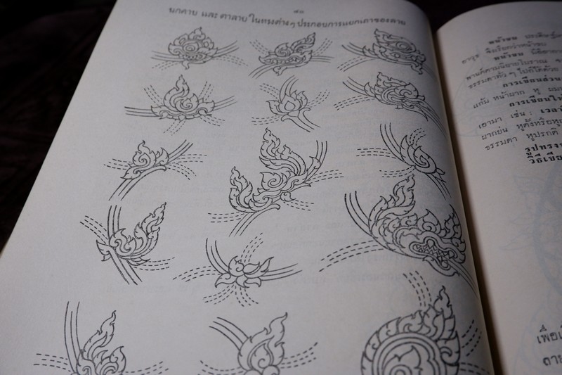 ศึกษาศิลป ลายไทย โดย มานะ ทองสอดแสง ปกแข็ง ปี 2506