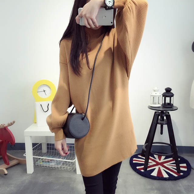 พรีออเดอร์ - เสื้อไหมพรมแฟชั่นรุ่นยาว Pre - ST676 (สีน้ำตาล)