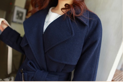 พร้อมส่ง - เสื้อโค้ทผ้าวูล CT166 (สีกรม)