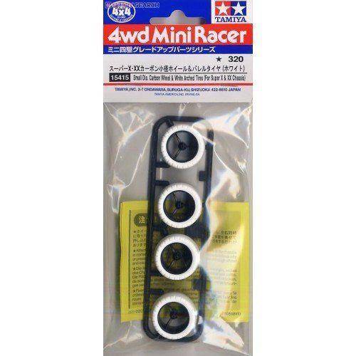 Small Dia.Carbon Wheel & White Arched Tires (For Super X & XX Chassis)