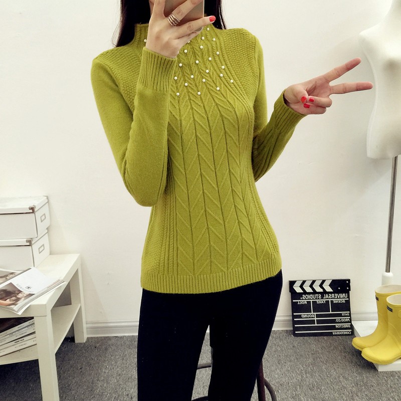 พร้อมส่ง - เสื้อไหมพรม ST114 (สีเขียว)