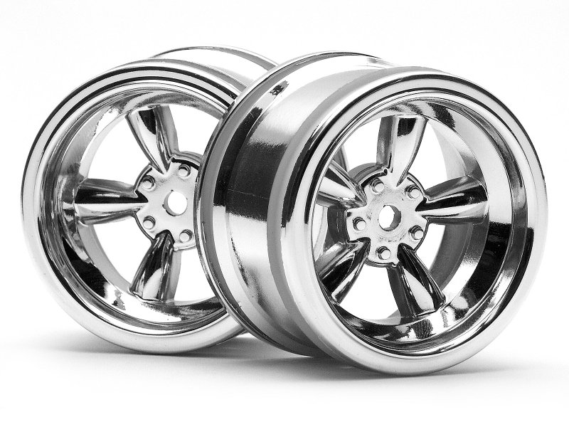 Vintage 5 Spoke Wheel 31mm Shiny Chrome (6mm Offset).