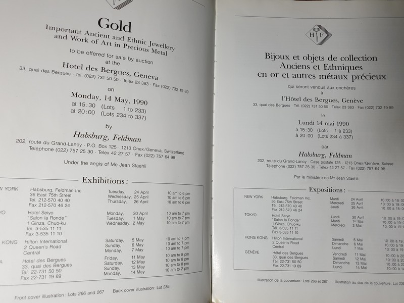 GOLD( Important Ancient and Ethnic Jewellery and Works of Art in Precious Metal ) by Habsburg, Feldman (fine art auctioneers)