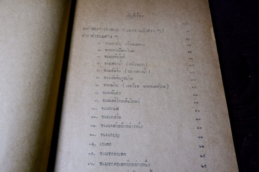 ตำราทำขนม สำหรับเลี้ยงน้ำชา เเละ ขนมปังปรุงต่างๆ โดย มจ.สิบพันพารเสนอ โสณกุล ปี 2493 (ทำปกมาใหม่)
