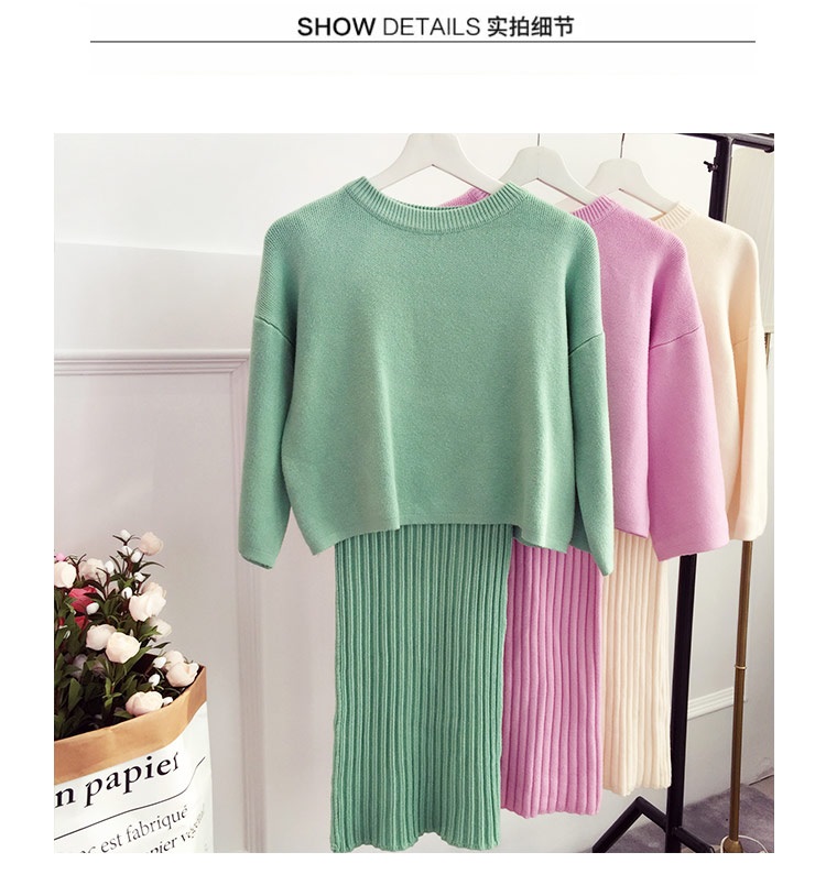 พรีออเดอร์ - เดรสไหมพรม Pre - DT152 (สีม่วง)