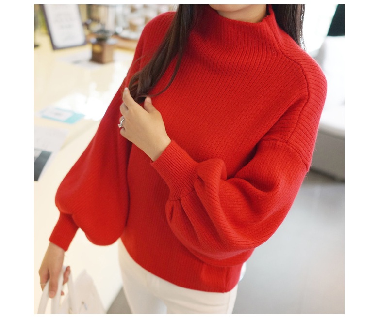 พร้อมส่ง - เสื้อไหมพรมแฟชั่น ST143 (สีแดง)