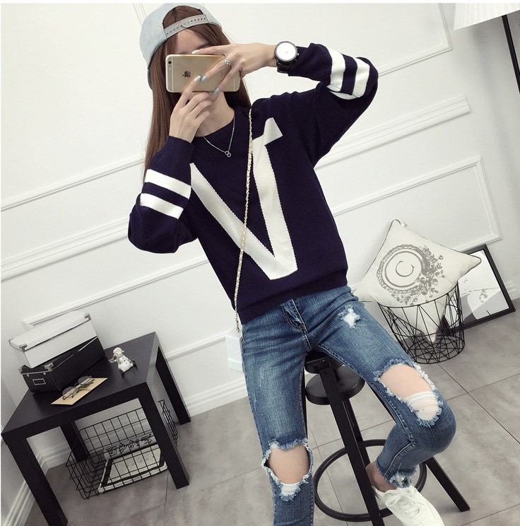 พรีออเดอร์ - เสื้อไหมพรมแฟชั่นแขนยาว Pre - ST792 (สีกรม)