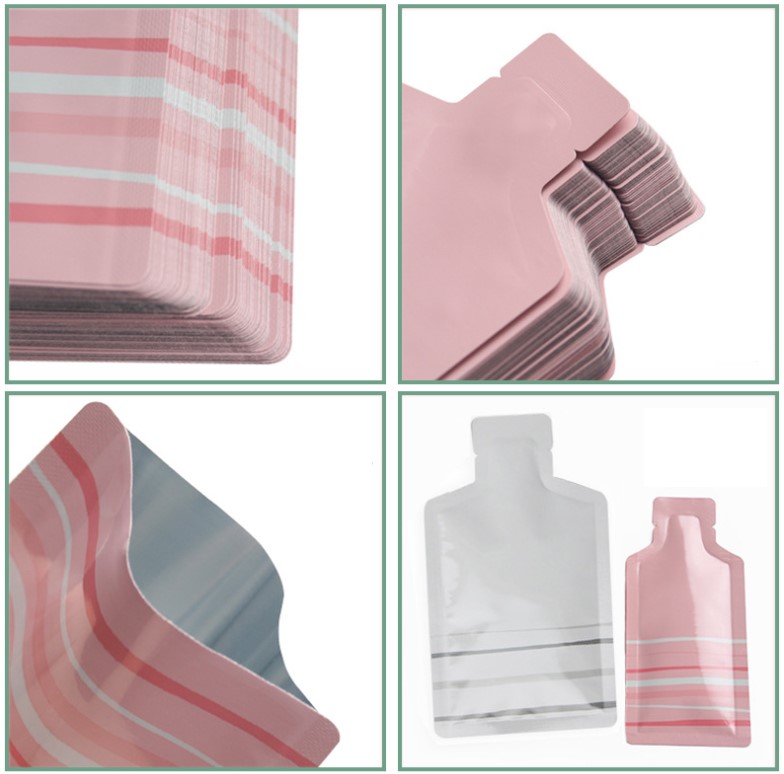 ถุงแบนฟอยล์รูปขวด ซีล 3 ด้าน (เมทัลไลท์)