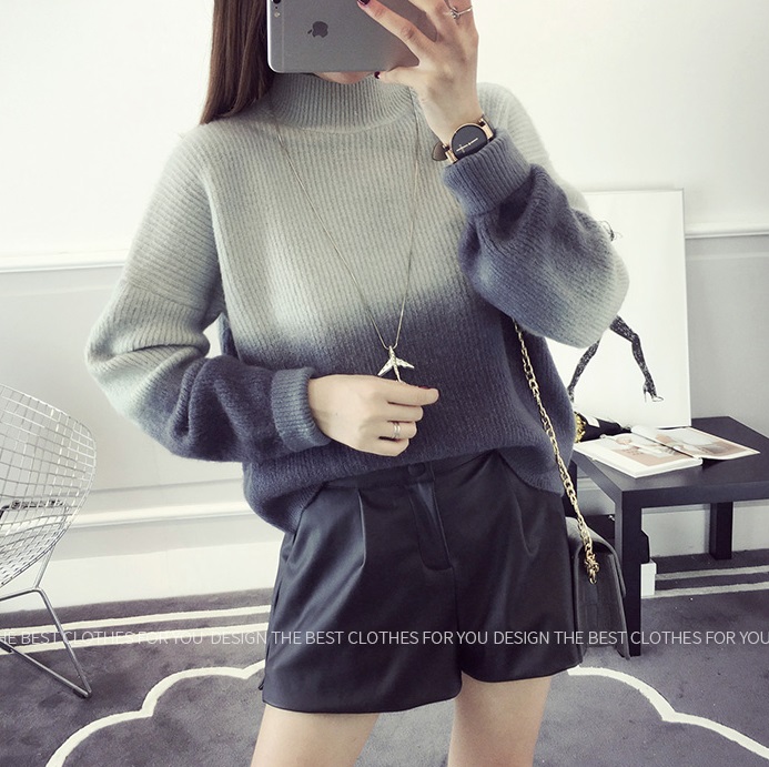 พรีออเดอร์ - เสื้อไหมพรมแฟชั่นแขนยาว Pre- ST760 (สีเทาน้ำเงินเข้ม)