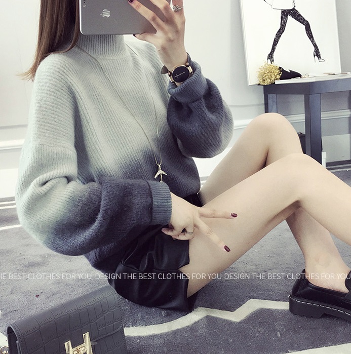 พรีออเดอร์ - เสื้อไหมพรมแฟชั่นแขนยาว Pre- ST760 (สีเทาน้ำเงินเข้ม)