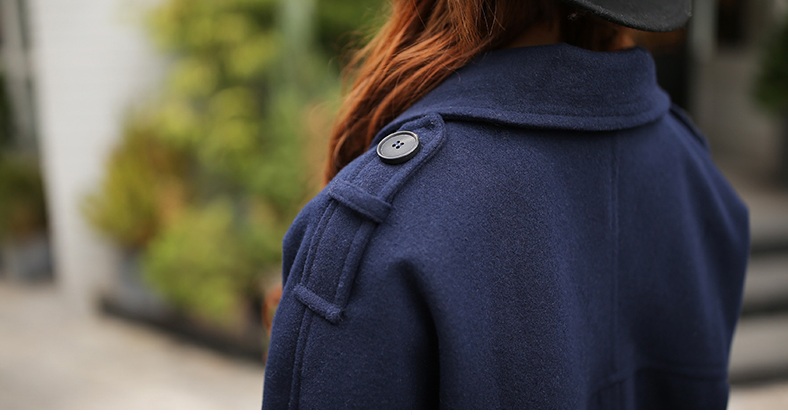 พรีออเดอร์ - เสื้อโค้ทผ้าวูลกันหนาว Pre - CT626 (สีกรม)