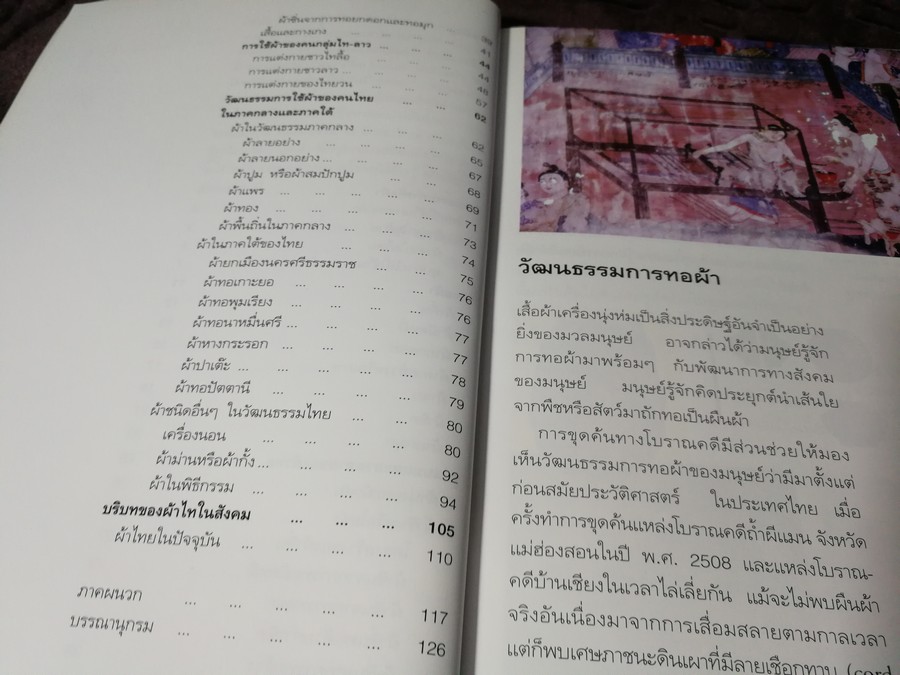 ผ้าเเละสิ่งถักทอไท โดย วิถี พานิชพันธ์ ปี 2547