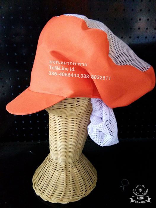 หมวกคลุมผมตาข่ายบน เสริมเน็ตท้ายทอย หมวกแม่ครัว หมวกโรงงาน หมวกคลุมผมเสริมเน็ต มีทั้งผ้าโซล่อนและผ้าโทเร