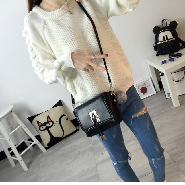 พร้อมส่ง - เสื้อไหมพรมแขนยาว ST166 (สีขาว)