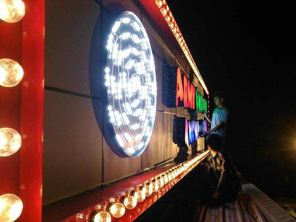 ป้ายไฟปิงปอง-ติดไฟออกหน้า #ค่ายบุรฉัตร #ป้ายโรงหนัง #ร้านป้ายราชบุรี