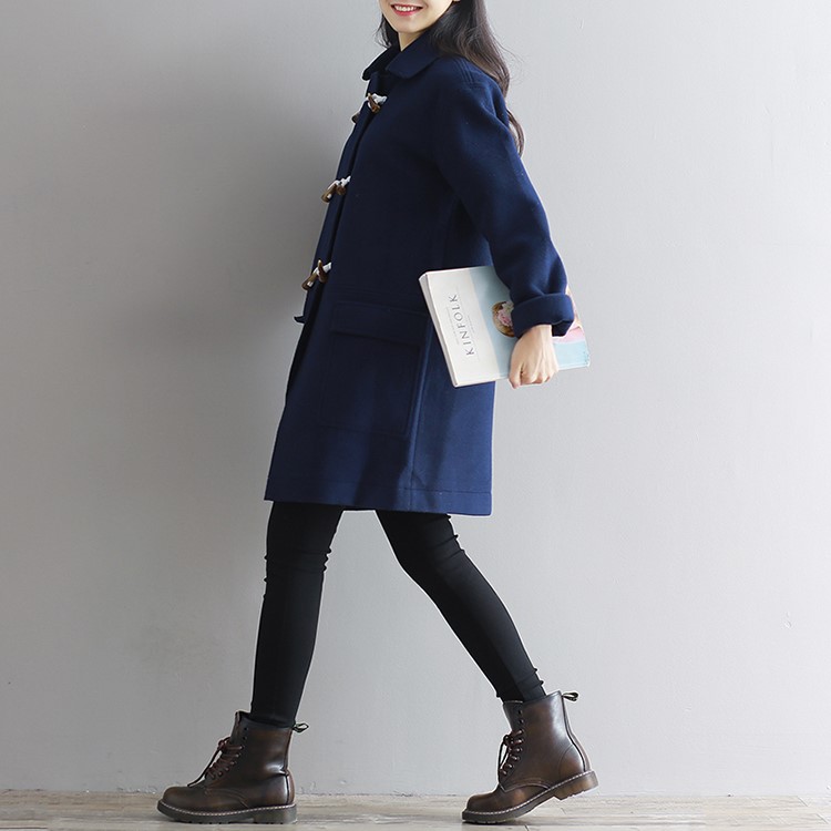 พร้อมส่ง - เสื้อโค้ทผ้าวูล CT163 (สีกรม)