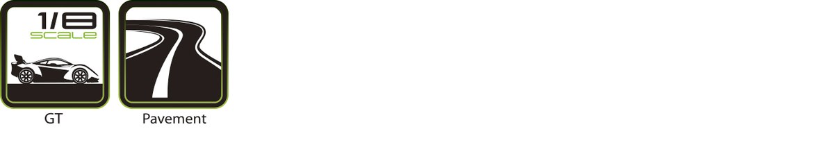 MFT GT Tarmac 1/8 GT Tires (Soft Compound), Mounted on Black Spoke Rim (2Pcs.)